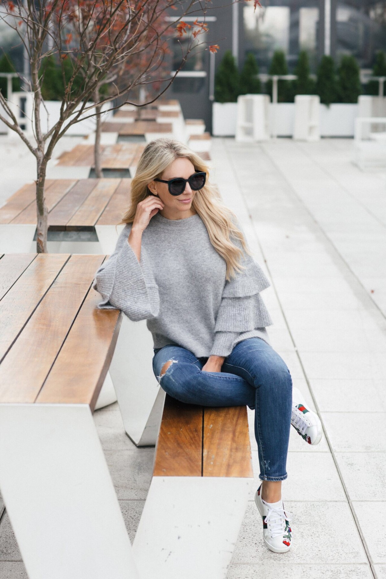 Ruffle Tops + Statement Sneakers - Lunchpails and Lipstick