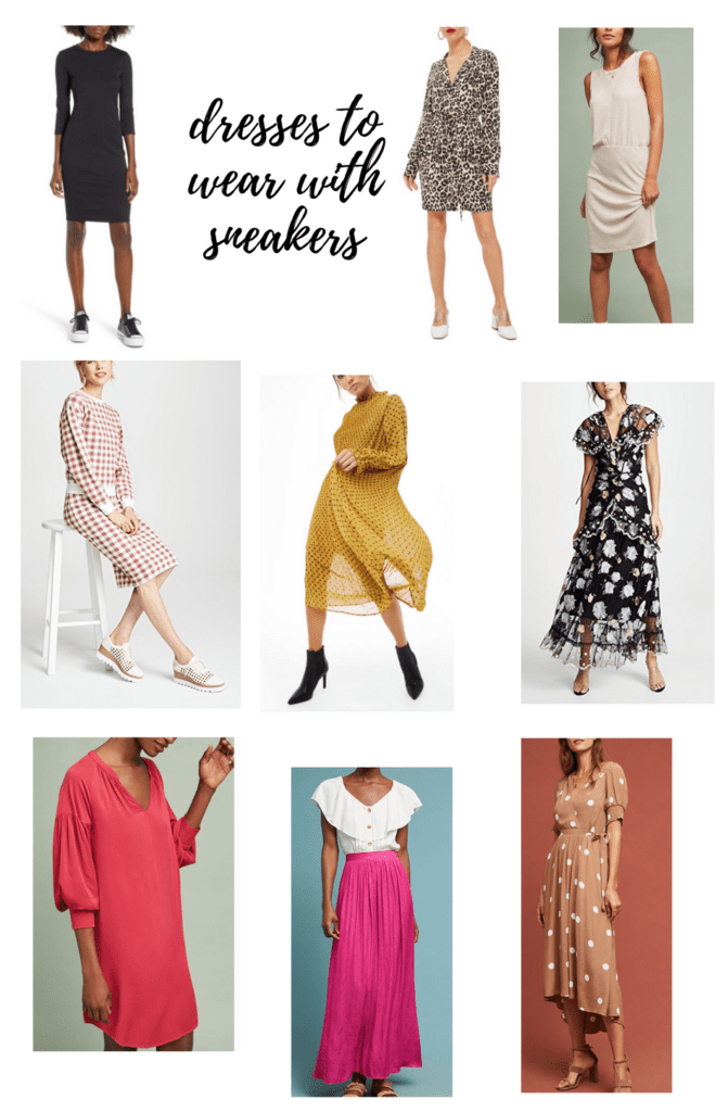 How to wear Sneakers with Dresses this fall. Trending sneakers for fall